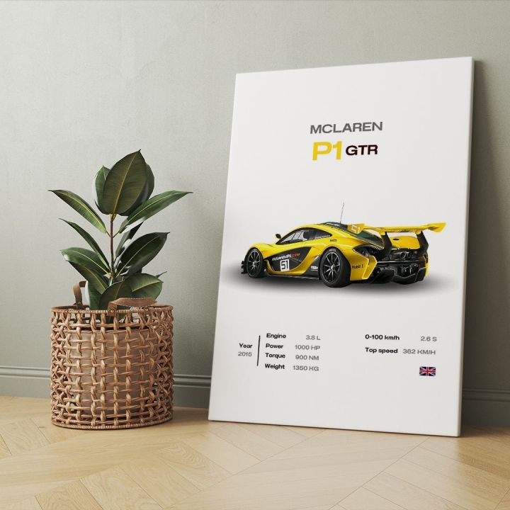 Mclaren P1 GTR  Printed Customized Wall Hanging Frame
