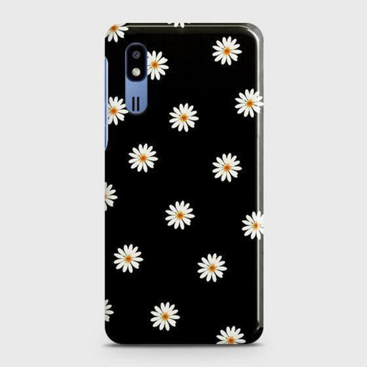 White Bloom Flowers with Black Background Case For Samsung Galaxy A2 Core