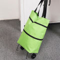 Collapsible Trolley Bags Folding Shopping Bag with Wheels Foldable Shopping Cart Reusable Shopping Bags Grocery Bags Shopping Trolley Bag on Wheels. 