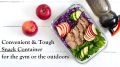 Pack of 2 Food Storage Containers With Lids Reusable Top Press Lock Lunch Box Great for Meal Prep 1000ml 1 Liter Each. 