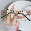 Fashion Eye Glasses Optical Vintage Metal Frame Women's Anti Blue Light Eyewear -Embedded Flat Lens Metal Frame Anti-blue Light Glasses for Wear Stylish Accessory Eye Protection Prescription Eyewear. 