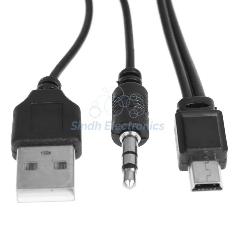 Portable Speaker Audio Cable USB Male To Mini USB 5pin AUX