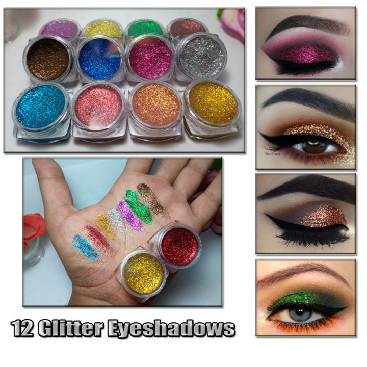 gel glitter eyeshadow pack of 12