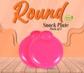 Snacks plate for kids | Round Snack Plate | Round Snack Plate Pack Of 2 Snack Serving Tray, Chips, Cookies, Biscuits Tray, Spaghetti, Noodles Kids Training Plate Fries Plate Noodles Plate Rice Plate Hotel Serving Snakes Plate for Food Stalls.. 