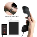 Vintage Retro Telephone Handset Cell Phone Receiver MIC Microphone for Cellphone Smartphone, 3.5 mm Socket (Black). 