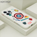 Hontinga for iPhone 14 Pro Back Cover Cartoon Anime Icon Side Design Case Square Edge Liquid Silicone Phone Case. 