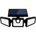 Otdair Solar Security Lights, 3 Head PIR Motion Sensor Lights Adjustable 128LED Flood Lights Outdoor Spotlights 360° Rotatable IP65 Waterproof for Porch Garden Patio Yard Garage Pathway. 