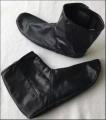 Black Leather Socks Mozay for Hajj Umrah With Velcro and Zipper For Winter - Unisex. 