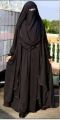 Hoodi Hijab Scarf for Girls/Women - Premium Chiffon Georgette Square Scarf with Half Niqab Patti Set. 