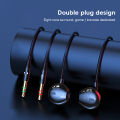 3.5mm Audio Microphone Dual Plug Wired Headphones 3m/2m In Ear Headset Wired Earphones Desktop Computer PC Bass Stereo Earbuds. 