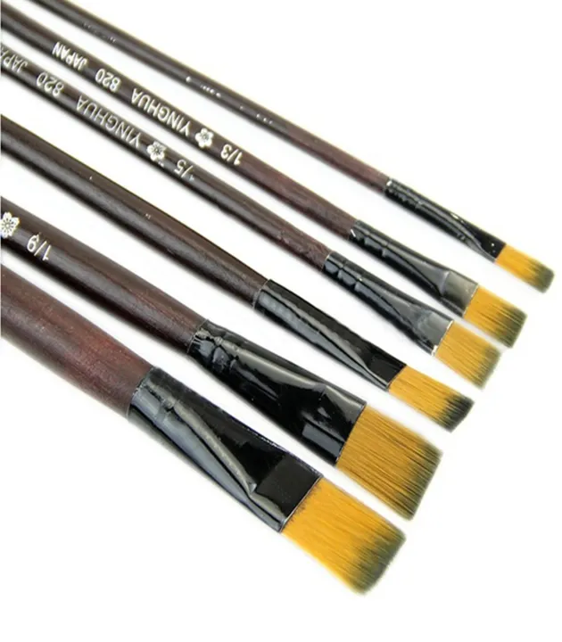 BWS%20YINGHUA%20Art%20Artist%20Supplies%206%20Brown%20Nylon%20Paint%20Brushes%20LW%20!%20-%20Image%205