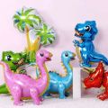 Tyrannosaurus Triceratops Stegosaurus Dinosaur Aluminum Film Balloon Jungle Animal Inflatable Thickened Cartoon Dinosaur Theme Balloon 3D Self Standing Dino Party Decoration Home Decor. 
