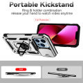 For Apple iPhone 13 Pro Max Phone Case, 2022 New Push Window Magnetic Car Mount Anti-Fall Hard Cover. 