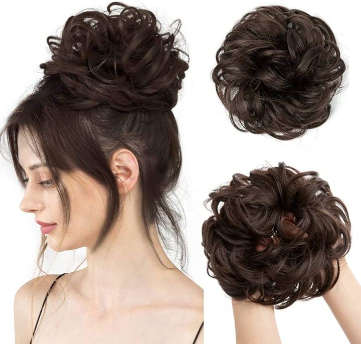 Messy Hair Bun Extension for Girls - Fake Ponytail Accessory