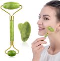 Original Jade Roller and Gua Sha Set - Jade Face Roller - Face Roller: 100% Real Natural Jade - Face Massager, Anti-AgingTool, Facial Roller for Face, Eyes, Neck - Authentic, Durable, Noiseless Design. 