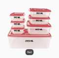 IKEA Style Pack of 7 Transparent Rectangular Thumb Lock Food Containers | Stackable Plastic Storage Bowl Set for Kitchen & Meal Prep". 
