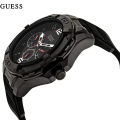 Guess Genesis Black Dial Black Silicone Strap Watch For Men-W1254G2. 