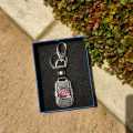 Toyota Metal and Leather Premium Keychain For Toyota Yaris Vitz Prius Landcruiser Prado Mark X Camry Cars and Bikes- Black. 