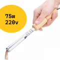 Soldering 220V Heavy Duty Electric Soldering Iron 75W High Quality Soldering Iron Chisel Tip Wood Handle. 