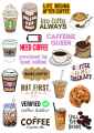 Multiple Coffee Stickers Aesthetic and Cool Stickers in Different Varieties Best for Girls and Boys Who Love Coffee and Decoration. 