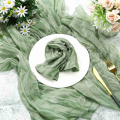 Wrinkled Dinner Napkins Table Napkins Decorative Cloth Napkins (Green, 12 Packs). 