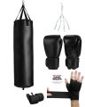Pack of 3 Boxing Bag 4fth + Boxing Gloves punching bag bandages hand wraps. 