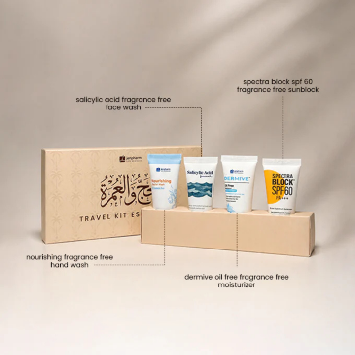 Jenpharm%20-%20Hajj%20&%20Umrah%20Essentials%20Kit%20-%20Pack%20of%204%20(Fragrance%20Free%20Hand%20Wash,%20Fragrance%20Free%20Salicylic%20Acid%20Face%20Wash,%20Dermive%20Fragrance%20Free%20Oil%20Free%20Moisturizer,%20Fragrance%20Free%20Spectra%20SPF%2060%20Sunblock%20-%20Image%203