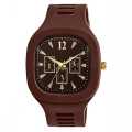 Square Watch Brown Dial Analog Silicon Strap Stylish Designer Analog Watch for Men's and Boy's. 
