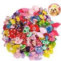 20 pieces Cute Ribbon Pet Hair Bows Elastic Rubber Band Dog Hair Accessories Cat Hair Flower Pet Photo Props Christmas Gift. 