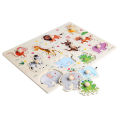 Green Home Wooden Peg Puzzle Baby Children Cartoon Animals Educational Early Learning Toy. 