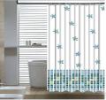 Waterproof Shower Curtain With 12 Rings For Bathroom Toilet- Multi Color. 