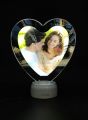 Magic Mirror Heart Shape  Large Size + Photo Frame + LED Lights + Your Free Printed Photo - Special Offer High Quality Switch Off Mirror Switch On Your Photo Frame. 