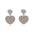 Double heart zirconia earrings - latest design - trendy earrings. 
