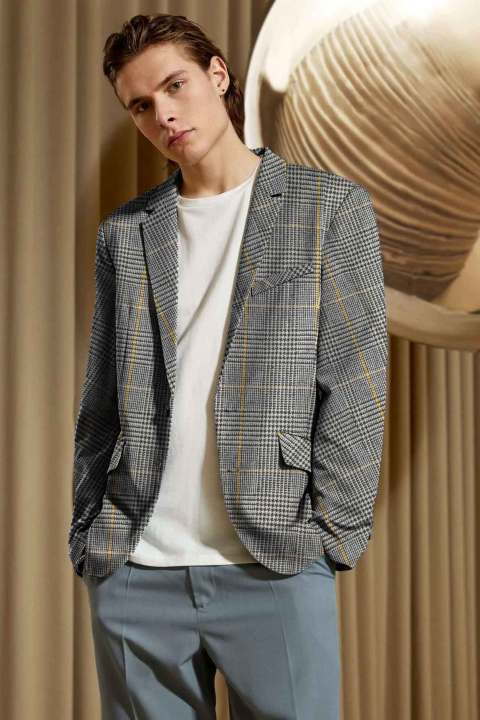 ELO - Fashion Men's Gingham Style Winter Coat For Men