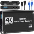 Capture Card Nintendo Switch, Video Capture Card, Game Capture Card 4K 1080P 60FPS, HDMI to USB 3.0 Capture Card for Streaming Work with PS4/PC/OBS/Camera. 