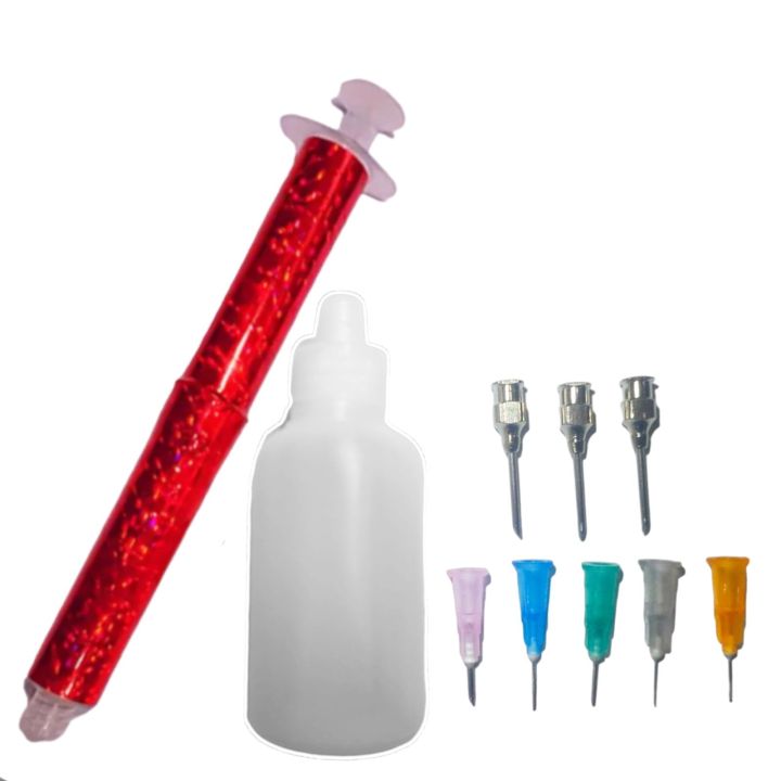 mehndi injection pen kit mehndi pen with 1 bottle & 8 nozzles for creating henna mehndi designs- diy mehndi applicator tool kit