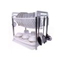 Kitchen Organizer Rack with Water Storing Tray, Plate & Dish Rack Utensil Basket. 