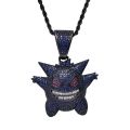 Cubic Zircon Mask Ghost Pendant Necklace Men Miami Cuban Chain Choker Ice Out Neckalce Hip Hop Anime Ghost Pendant Party Jewelry. 