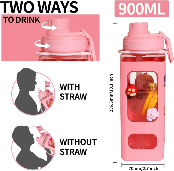 900ml%20Korean%20Square%20%20Water%20Bottle%20Large%20Capacity%20Bottle%20Student%20Portable%20Bottle%20With%20Straw%20Plastic%20Water%20Bottle%20BPA%20Free%20-%20Image%202