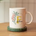 Customized mug with name, logo, picture, text printing. 