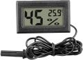 Mini Digital Hygrometer Thermometer Gauge with Probe LCD Display Temperature Fahrenheit Humidity Meter for Incubator, Reptile Plant Terrarium, Humidor, Guitar Case, Greenhouse. 