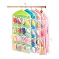16-Pocket Over The Door Hanging Organizer - Clear Shoe Rack Bag for Closet, Bedroom, Bathroom - Space Saving Storage for Shoes, Accessories, Toys, Supplies - Durable Fabric with Clear Pockets. 