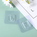 1 Pair (2PCS)- Double Sided Adhesive Wall Hooks - Transparent. 