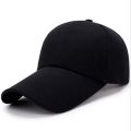 【LuckyBabyFans Store】Unisex Plain Black Super Extra Bill Snapback Cap Adjustable Baseball Cap Sandwich Hat Sun Visor Hat Canvas Cap. 