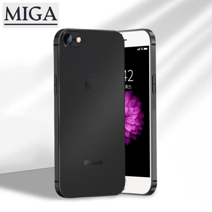 【Miga Plaza】Sanptoch Plating Matte Phone Case For iPhone 7 8 Plus SE  Straight Edge Square Slim Soft TPU Shockproof Cover For iPhone 6 6s Plus SE2 Full Camera Protector Casing