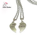 Best Friend Heart Necklace gift for Friends Couples Pair of 2 Locket. 