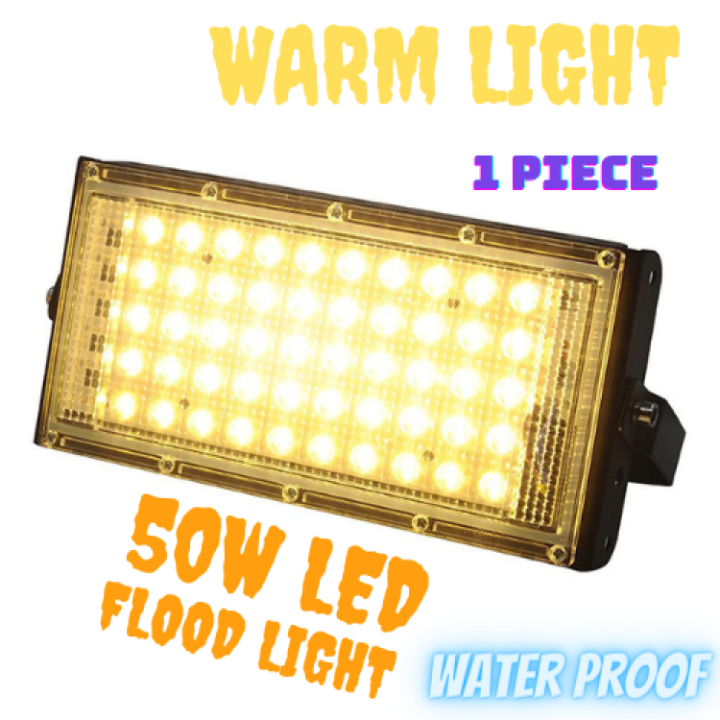 Flood Light yellow, Warm, Golden 3800LM Waterproof IP65 For Outdoor AC 220 50W LED