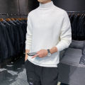 Mock Neck Sweater Men's Korean Style2023New Thickened Knitting Men's Winter Trendy Warm Top Sweater Trendy. 