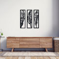 Wooden Wall Decorative 3 panels , home decor item modern leaf polygon style design wall art 14 by 4 inches each panel. 