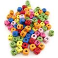 Wooden ABC Beads Set Alphabets Colorful Craft Set 1cm x 1cm 80 pcs Beads for Jewellery Making, Bracelets,Key Chains, Beading, Art & Crafts,. 